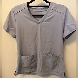 Med Couture Light Grey V-Neck Women's Scrub Top